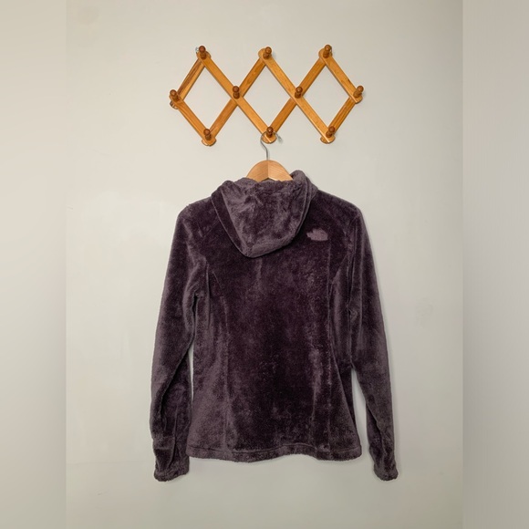 Women’s The North Face Gray/Purple Zip-up Hooded Sherpa Jacket SZ S - Picture 2 of 6